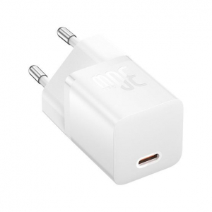 Baseus GaN5 Mini USB-C h&aacute;l&oacute;zati t&ouml;ltő 30W + 1m k&aacute;bel feh&eacute;r (P10110902213-00)