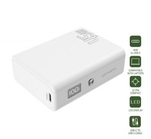 4Smarts Pocket Slim Power bank / külső akkumulátor, 10000mAh, 45W, fehér (4S540654)