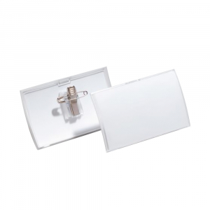 Durable N&eacute;vkitűző 54 x90mm, kombi klippel, 25 db/csomag,  Click Fold &aacute;ttetsző (821419)