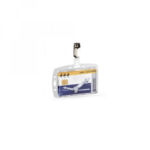 Durable Biztons&aacute;gi k&aacute;rtyatart&oacute;  1 k&aacute;rtya sz&aacute;m&aacute;ra, csipesszel, 25 db/csomag, &aacute;ttetsző (800519)