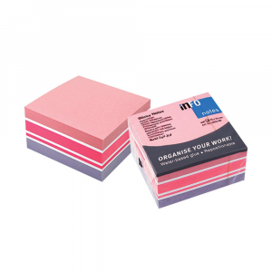 Info Notes Jegyzett&ouml;mb &ouml;ntapad&oacute;, 75x75mm, 400lap,   pasztell feh&eacute;r,pink, lila (5654-69)