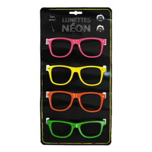 Szem&uuml;veg, UV f&eacute;nyben fluoreszk&aacute;l&oacute;, műanyag, neon sz&iacute;nek (PY3199)