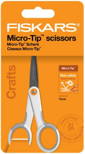 Fiskars Oll&oacute;, &aacute;ltal&aacute;nos, tapad&aacute;smentes, 13 cm,  "MicroTip Titanium", feh&eacute;r (IF1070025)