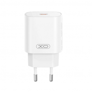 XO CE25 Fehér Hálózati Töltő szett PD25W 1*USB-C + USB-C / Lightning kábellel