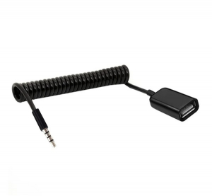 gigapack Audi&oacute; adapter k&aacute;bel (USB aljzat - 3.5mm jack, OTG, spir&aacute;lk&aacute;bel) FEKETE " csomagol&aacute;s" (GP-162453)