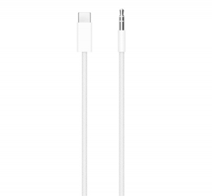 Apple audi&oacute; k&aacute;bel (3.5mm jack - Type-C, 120cm, AUX, cipőfűző) FEH&Eacute;R (MDV84ZM/A)