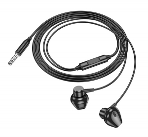 Hoco M125 f&uuml;lhallgat&oacute; SZTEREO (3.5mm jack, mikrofon, felvevő gomb) FEKETE (M125_BLACK)