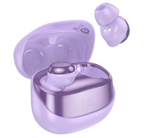 Hoco EW200 bluetooth f&uuml;lhallgat&oacute; SZTEREO (v5.4, TWS, LED kijelző, mikrofon + t&ouml;ltőtok) LILA (EW200_P)