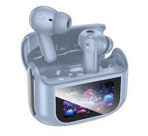 Hoco EQ21 bluetooth f&uuml;lhallgat&oacute; SZTEREO (v5.4, TWS, mikrofon, akt&iacute;v zajszűrő, &eacute;rintőkijelző + t&ouml;ltőtok) VIL&Aacute;GOSK&Eacute;K (EQ21_BL)