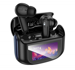 Hoco EQ21 bluetooth f&uuml;lhallgat&oacute; SZTEREO (v5.4, TWS, mikrofon, akt&iacute;v zajszűrő, &eacute;rintőkijelző + t&ouml;ltőtok) FEKETE (EQ21_B)