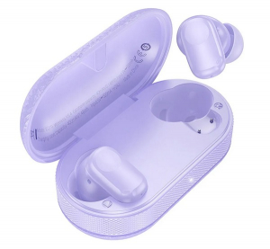 Hoco EQ19 bluetooth f&uuml;lhallgat&oacute; SZTEREO (v5.4, TWS, mikrofon + t&ouml;ltőtok) LILA (EQ19_P)