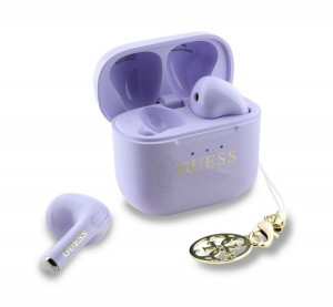 CG MOBILE GUESS CLASSIC LOGO CHARM bluetooth f&uuml;lhallgat&oacute; SZTEREO (v5.4, TWS, mikrofon + t&ouml;ltőtok) LILA (GUTWSXMCCLU)