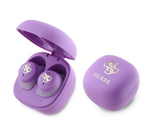 CG MOBILE GUESS 4G LOGO MINI bluetooth f&uuml;lhallgat&oacute; SZTEREO (v5.3, TWS, mikrofon + t&ouml;ltőtok) LILA (GUTWSJ144ESL)