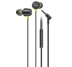 Awei f&uuml;lhallgat&oacute; SZTEREO (3.5mm jack, mikrofon, felvevő gomb, hangerőszab&aacute;lyz&oacute;) FEKETE (L5)