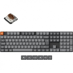 Keychron K5 Max Bluetooth USB magyar low profile mechanical 2.0 brown mechanikus billentyűzet fekete (K5M-H3Z-HU)