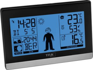TFA Dostmann Weather Boy  Vezet&eacute;k n&eacute;lk&uuml;li időj&aacute;r&aacute;sjelző &aacute;llom&aacute;s Előrejelz&eacute;s 8 &oacute;ra &Eacute;rz&eacute;kelők sz&aacute;ma (max.) 3 (35.1159.01)