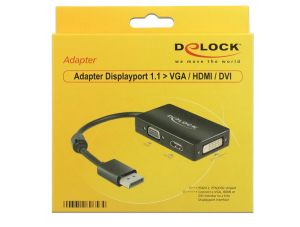 DeLock 62656 DisplayPort apa -> VGA / HDMI / DVI adapter