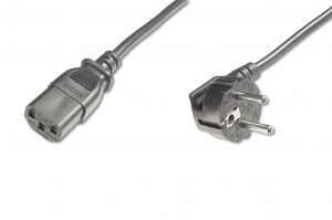Assmann Schuko (CEE 7/7)/IEC C13  0,75m 90 fokos szögben hajlított hálózati kábel  (AK-440109-008-S)