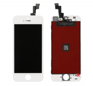 Utángyártott iPhone 5S kompatibilis LCD kijelző érintőpanellel, OEM jellegű, fehér, Grade S+