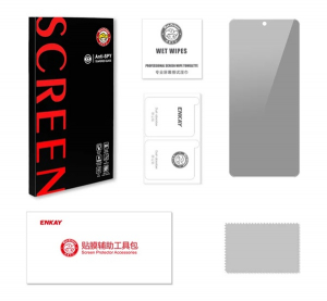 ENKAY ANTI-SPY k&eacute;pernyőv&eacute;dő &uuml;veg (full glue, t&uuml;kr&ouml;ződ&eacute;smentes, betekint&eacute;s v&eacute;delem, 9H) FEKETE Samsung Galaxy A56 5G (SM-A566) / Galaxy A36 5G (SM-A366