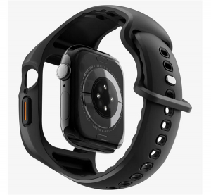 Spigen LIQUID AIR PRO szilikon &oacute;ra keret (szilikon sz&iacute;j, &uuml;t&eacute;s&aacute;ll&oacute;s&aacute;g) FEKETE Apple Watch Series 10 46mm (ACS09317)