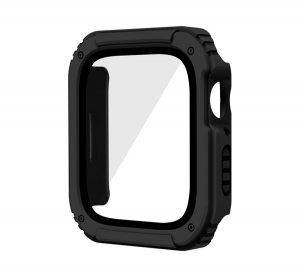 gigapack Műanyag keret (&uuml;t&eacute;s&aacute;ll&oacute; + kijelzőv&eacute;dő &uuml;veg) FEKETE Apple Watch Series SE 2 44mm / Watch Series 6 44mm / Watch Series 5 44mm " csomagol&aacute;s" (GP