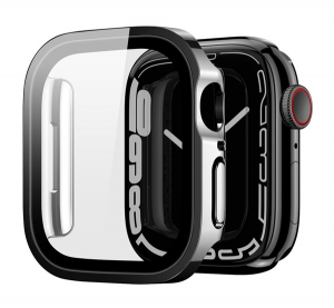 Dux Ducis HAMO műanyag keret (&uuml;t&eacute;s&aacute;ll&oacute;s&aacute;g, f&eacute;m hat&aacute;s + kijelzőv&eacute;dő) FEKETE Apple Watch Series 9 41mm / Watch Series 8 41mm / Watch Series 7 41mm (GP-1