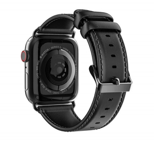 Dux Ducis p&oacute;tsz&iacute;j (egyedi m&eacute;ret, kicsi, val&oacute;di bőr) FEKETE Apple Watch Series 2 38mm / Watch Series 4 40mm / Watch Series 5 40mm (GP-86924)
