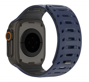 Dux Ducis CS p&oacute;tsz&iacute;j (egyedi m&eacute;ret, nagy, szilikon, lyukacsos, m&aacute;gneses) S&Ouml;T&Eacute;TK&Eacute;K/FEKETE Apple Watch Series 5 44mm / Watch Series 4 44mm / Watch Serie