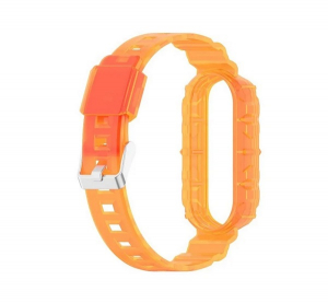 gigapack Pótszíj (egyedi méret, szilikon, ütésállóság) NARANCS Xiaomi Mi Band 5 / Mi Band 6  " csomagolás" (GP-107229)
