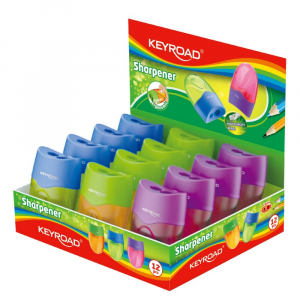 Keyroad Hegyező 2 lyuk&uacute; tart&aacute;lyos 12 db/display  Mellow vegyes sz&iacute;nek (KR971687)