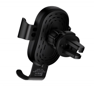 Devia GRAVITY aut&oacute;s tart&oacute; (szellőzőre, gravit&aacute;ci&oacute;s, 360&deg;, 10W, wireless, 4-6.5" m&eacute;ret) FEKETE (EA194)