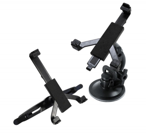 gigapack Autós tartó (szélvédőre, fejtámlára, tapadókorongos, gravitációs, 7-10" méretig) FEKETE (GP-124962)