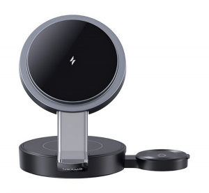 Usams asztali t&ouml;ltő 3in1 (15W, wireless, gyorst&ouml;ltő, Airpods, Apple Watch t&ouml;ltő) FEKETE Apple Watch Series 5 44mm / Watch Series 5 40mm / Watch Series