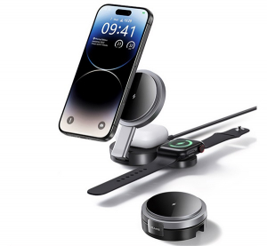 Usams asztali t&ouml;ltő 3in1 (15W, wireless, gyorst&ouml;ltő, Airpods, Apple Watch t&ouml;ltő) FEKETE Apple Watch Series 5 44mm / Watch Series 5 40mm / Watch Series