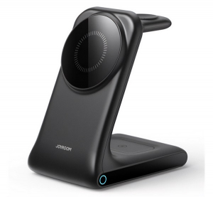 JOYROOM asztali t&ouml;ltő&aacute;llv&aacute;ny 3in1 (15W, wireless, gyorst&ouml;ltő, MagSafe, Airpods, Apple Watch t&ouml;ltő) FEKETE Apple iPhone 8 4.7 / iPhone 8 Plus 5.5 / iPh