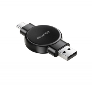 Awei asztali t&ouml;ltő USB+Type-C (2.5W, wireless, m&aacute;gneses, Samsung Watch t&ouml;ltő/Apple Watch t&ouml;ltő) FEKETE (W26)