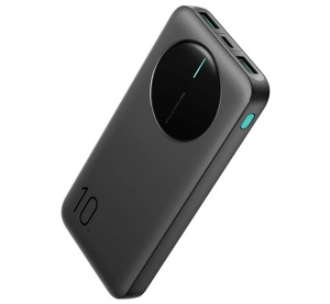 JOYROOM v&eacute;szt&ouml;ltő 2 USB+Type-C aljzat (10000mAh, 12W, PD gyorst&ouml;ltő, LED jelz&eacute;s) FEKETE (JR-PBF12_B)