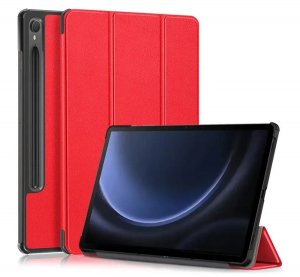 gigapack Tok &aacute;ll&oacute;, bőr hat&aacute;s&uacute; piros Samsung Galaxy Tab S10 FE LTE (SM-X520) "Gigapack csomagol&aacute;s"