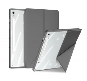 Dux Ducis MAGI ORIGAMI tok &aacute;ll&oacute;, bőr hat&aacute;s&uacute; sz&uuml;rke Samsung Galaxy Tab S10 FE Plus WIFI (SM-X626) / Galaxy Tab S10 FE Plus LTE (SM-X620)