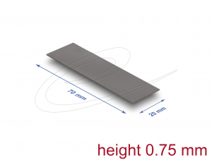 Delock Hővezető párna 70 x 20 x 0,75 mm M.2 modulokhoz 3,0 W/mK (18473)