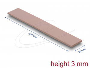 Delock Hővezető párna 120 x 20 x 3 mm M.2 modulokhoz 3,0 W/mK   nem szilikon anyagú (18484)