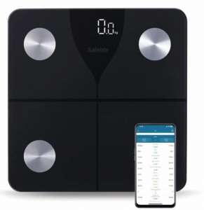 Salente SlimFit, személyi diagnosztikai fitnesz mérleg, Bluetooth, fekete (SLIMFIT-BK)