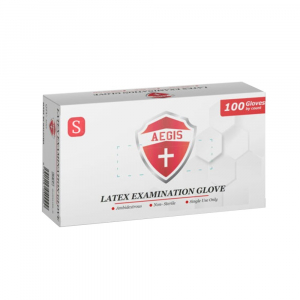Gumikesztyű latex p&uacute;deres S 100 db/doboz_AEGIS