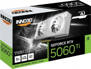 Inno3D GeForce RTX 5060 Ti 8GB Twin X2 OC White videokártya (N506T2-08D7X-193075W)