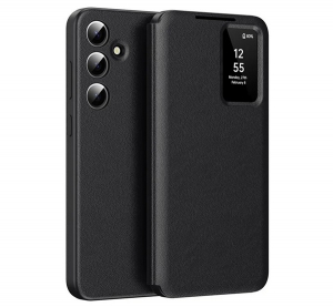 gigapack Tok álló (aktív FLIP, oldalra nyíló, Smart View Cover) FEKETE Samsung Galaxy S25 (SM-S931) " csomagolás" (GP-166911)