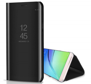 gigapack Tok álló (aktív FLIP, oldalra nyíló, asztali tartó, tükrös) FEKETE Samsung Galaxy S25 Plus (SM-S936) " csomagolás" (GP-165226)