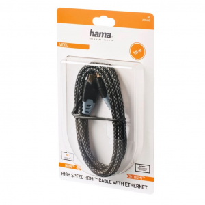 Hama High Speed HDMI&trade; Cable, Plug-Plug, 8K, Ethernet, Fabric, Gold-plated 1.5 m (00205445)