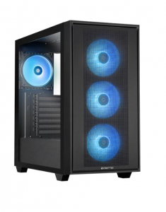 Chieftec Hunter 3 Midi Torony Számítógépház + 4db 120mm ARGB ventilátor fekete (GS-03B-OP)