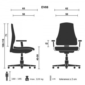 Bluering Forgószék vezetői  Eva fekete (EV08 BLACK)